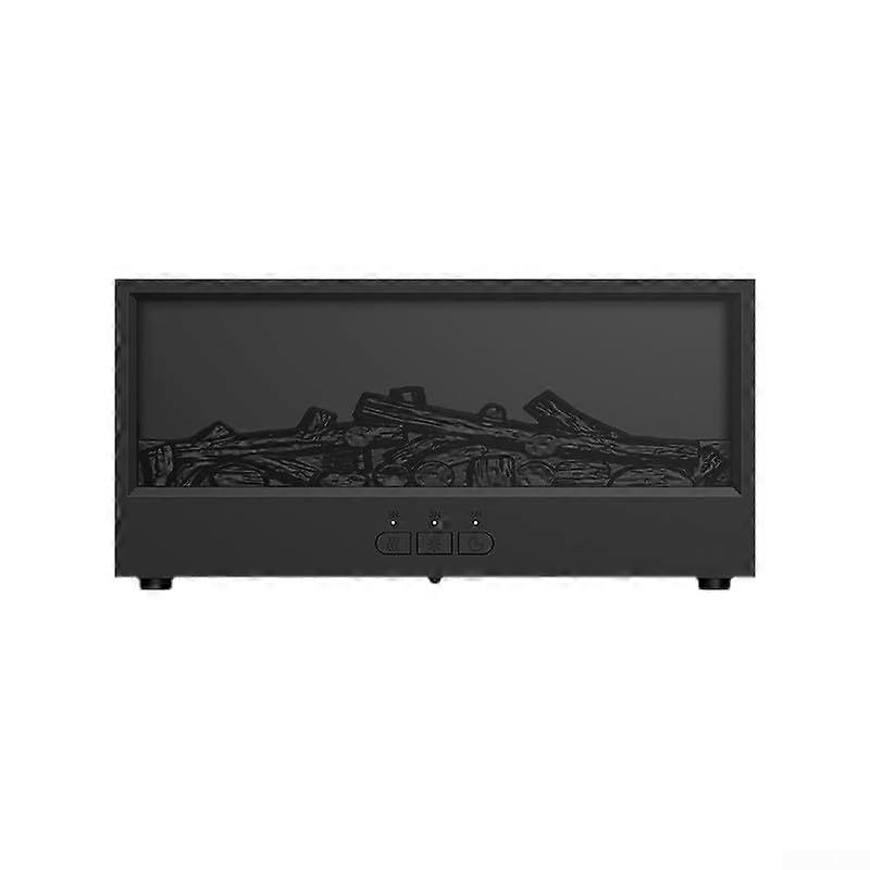 Sophisticated Aromatherapy Device with 3D Flame Display, Essential Oils, Black, Compact Design, Home Fragrance Diffuser