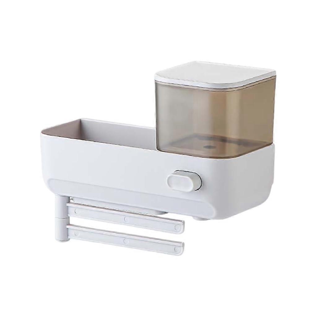 Adjustable Sink Organizer Rack with 2 in 1 Kitchen Soap Dispenser Holder for Space Saving Storage