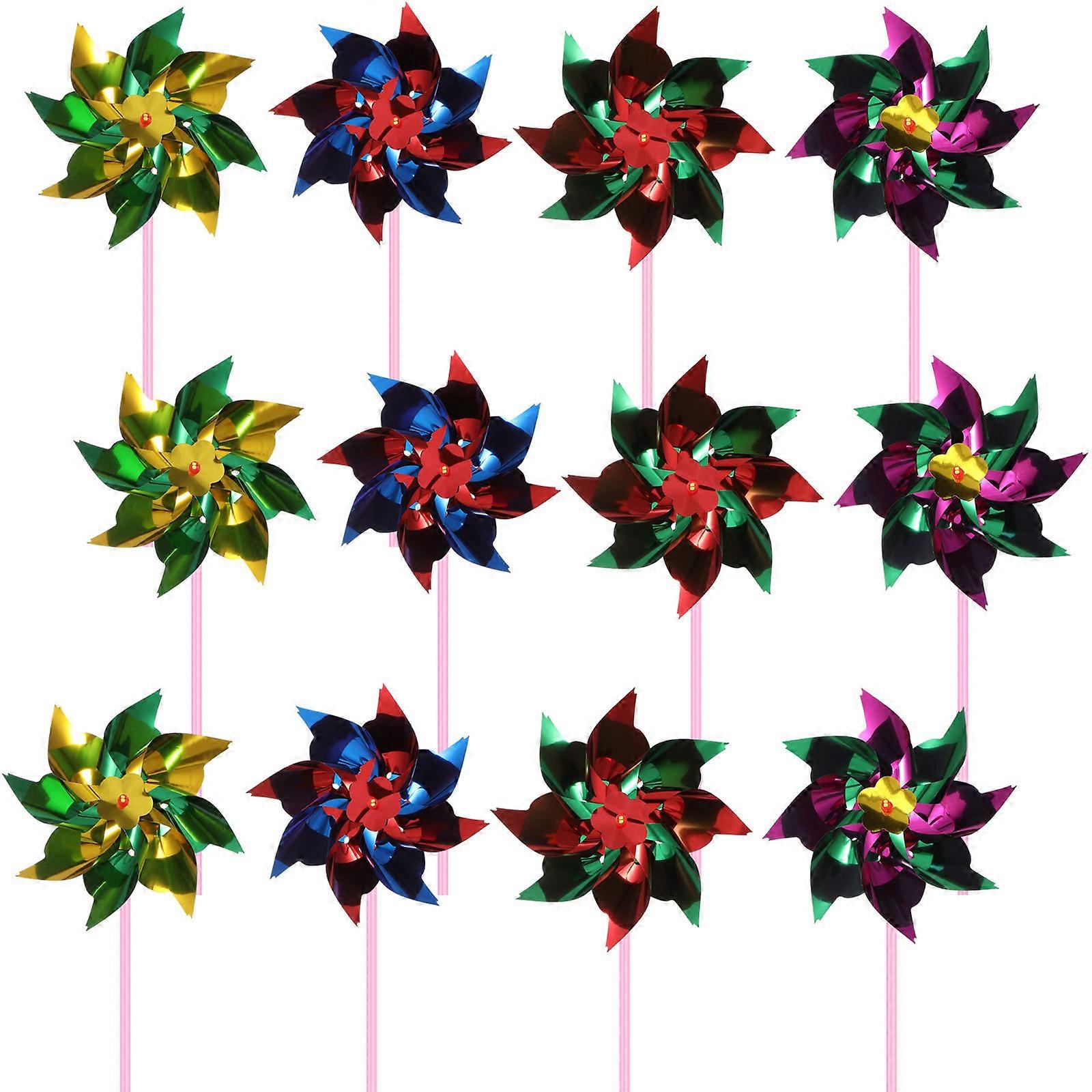Toy Windmill Small Colorful Windmill for Playing Use 12Pcs Set
