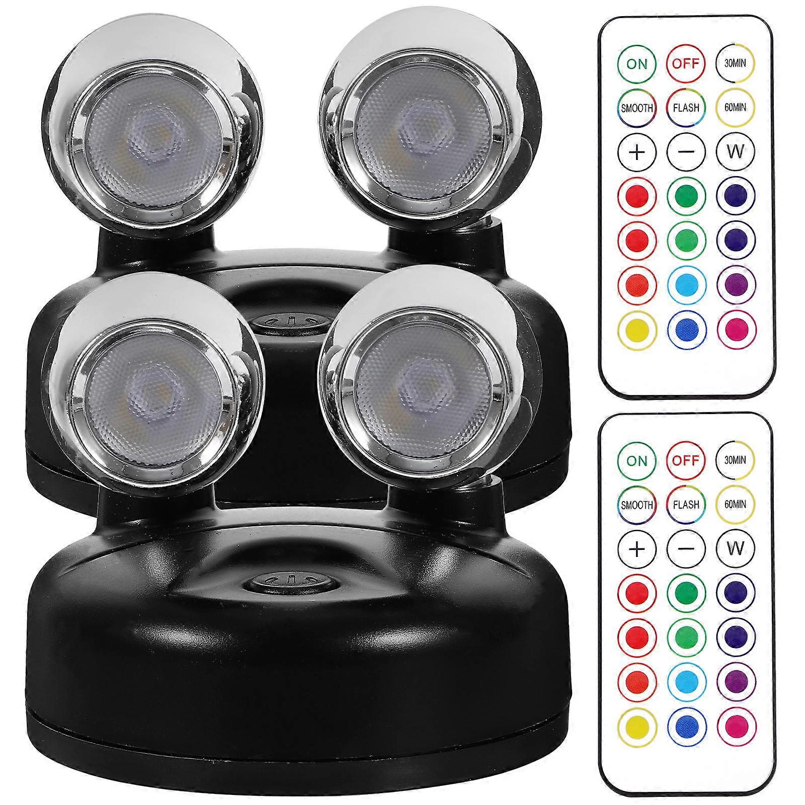 Remote Control LED Spotlights for Indoor Closet Lighting 2Pcs Set