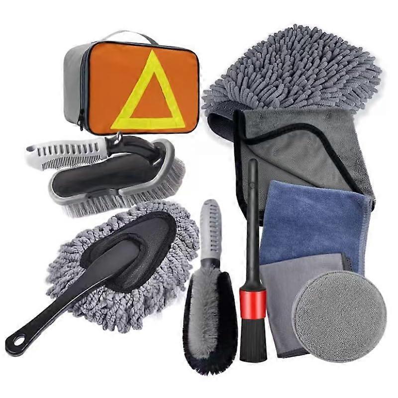 10Pcs Car Cleaning Kit for Mini Cooper with MultiSurface Tools and Portable Storage Case
