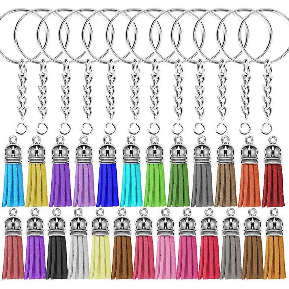 50 Sets Tassel Key Chains for Bag Decorative Tassel Key Decorations DIY Tassel Key Chain Materials