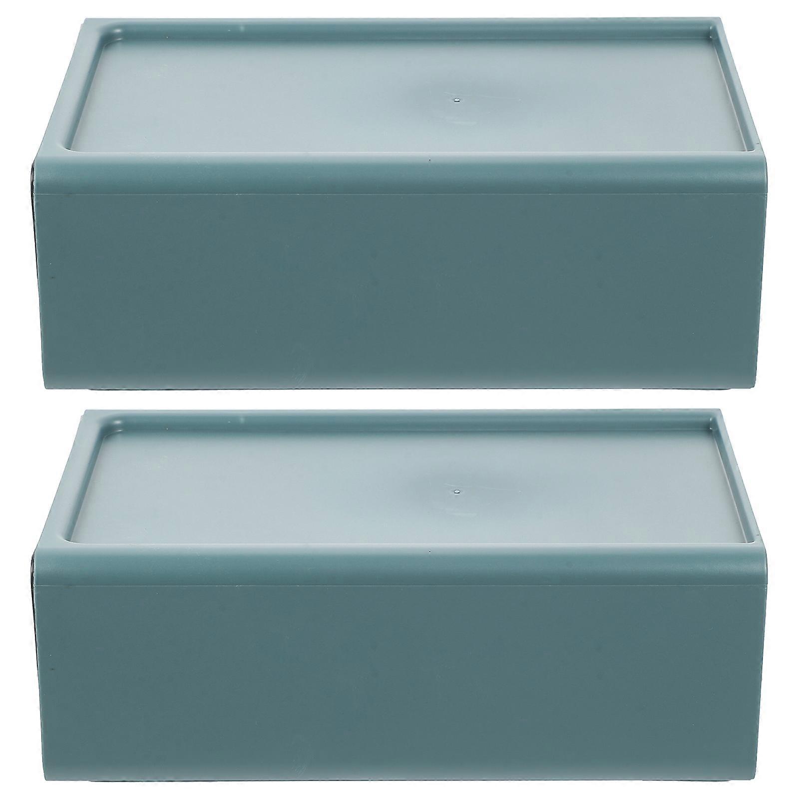 Desktop Files Storage Drawer with 2Pcs Visible Drawer-Type Storage Boxes