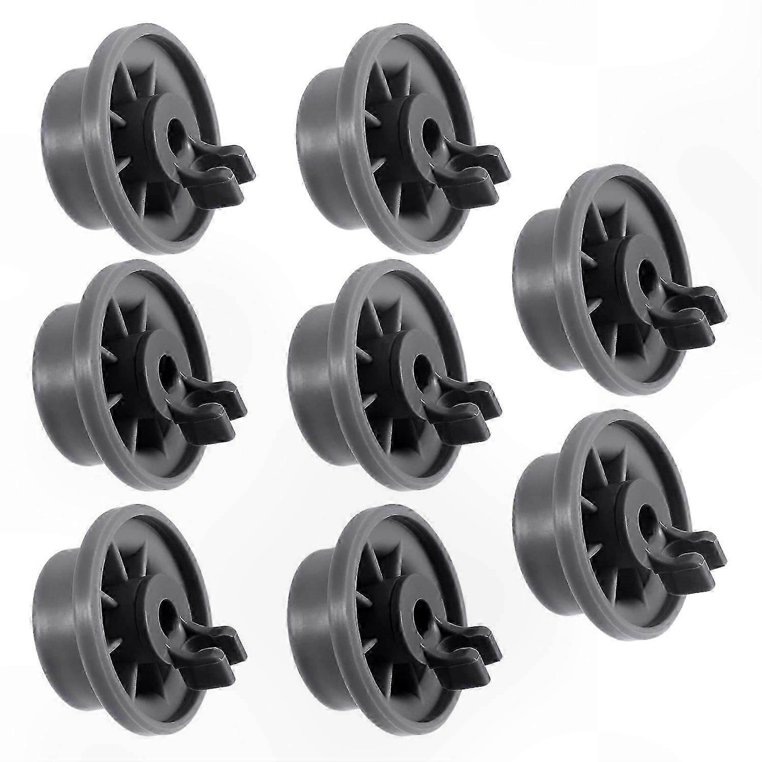 8-Pack Durable Dishwasher Lower Rack Wheels Replacement for Select Models