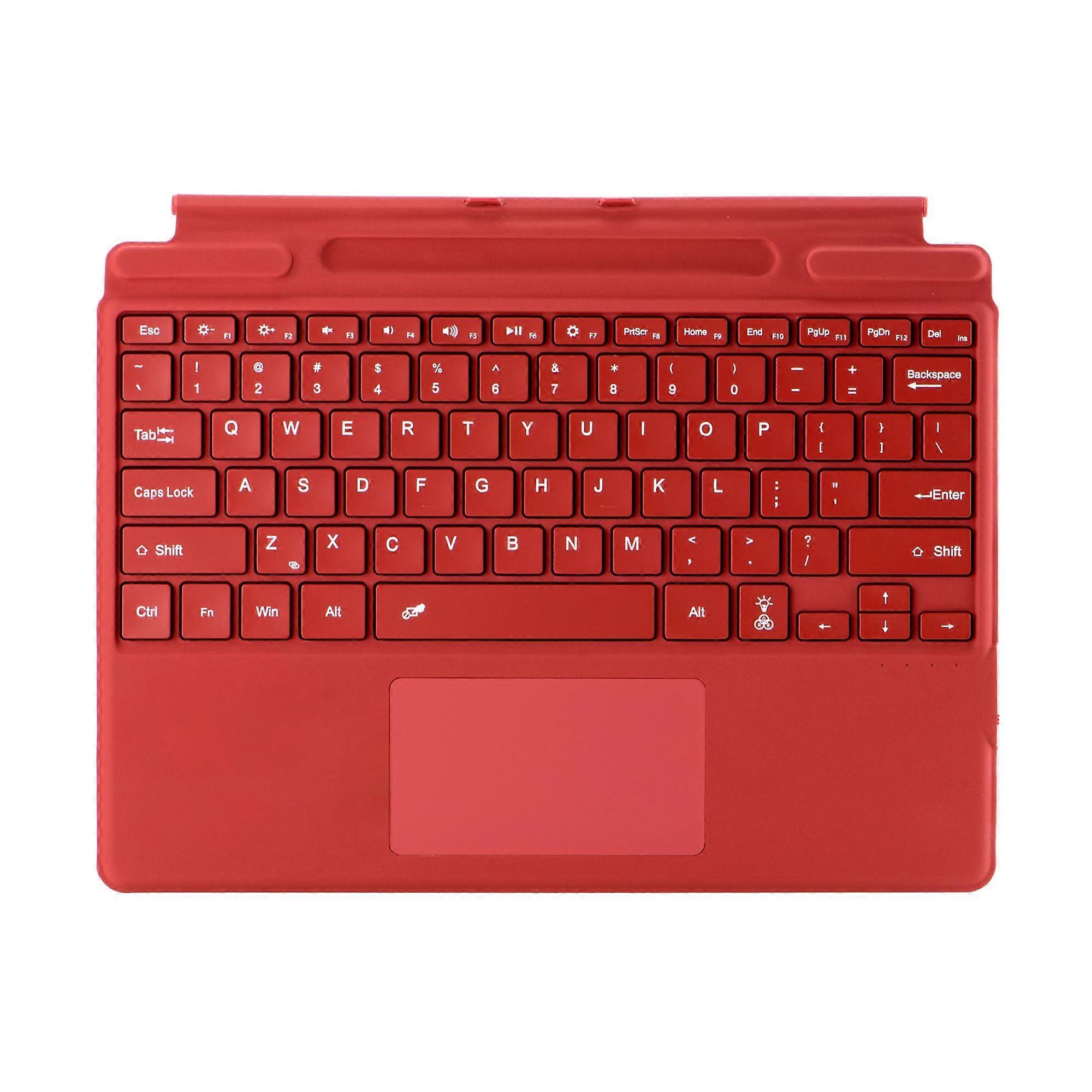 Bluetooth Keyboard 13 Inch Type Cover with Touchpad Backlit Keys Pen Holder Red for Surface Pro