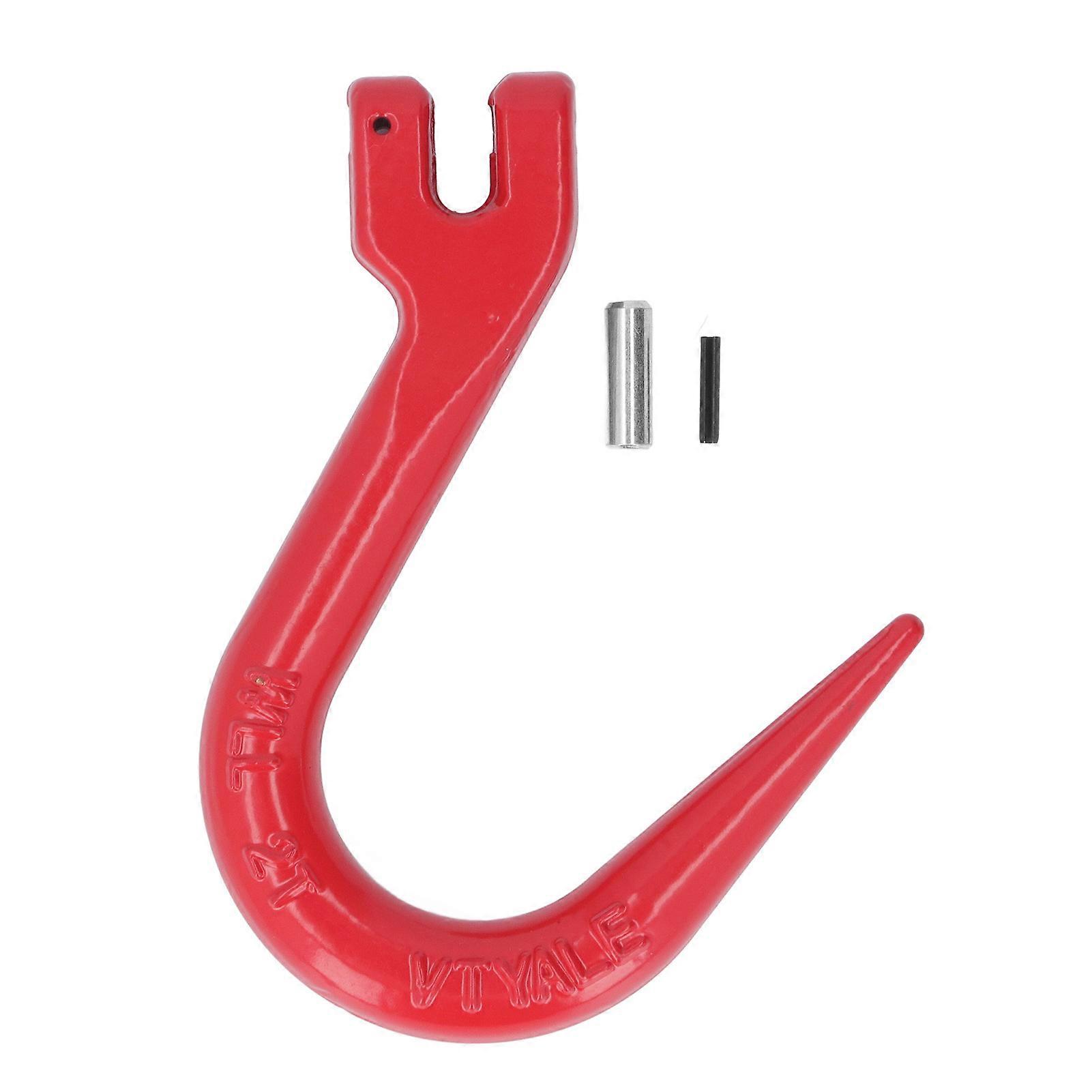 2T Alloy Steel Large Opening Lifting Hook, Rolling Slide Lock, Crane Lifting Hook for Construction Engineering