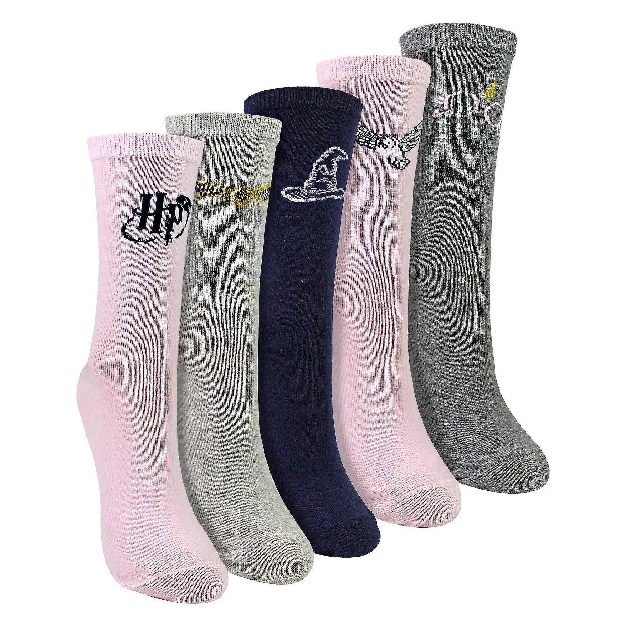 Harry Potter - 5 Pairs Ladies Cotton Socks - Harry Potter Pattern