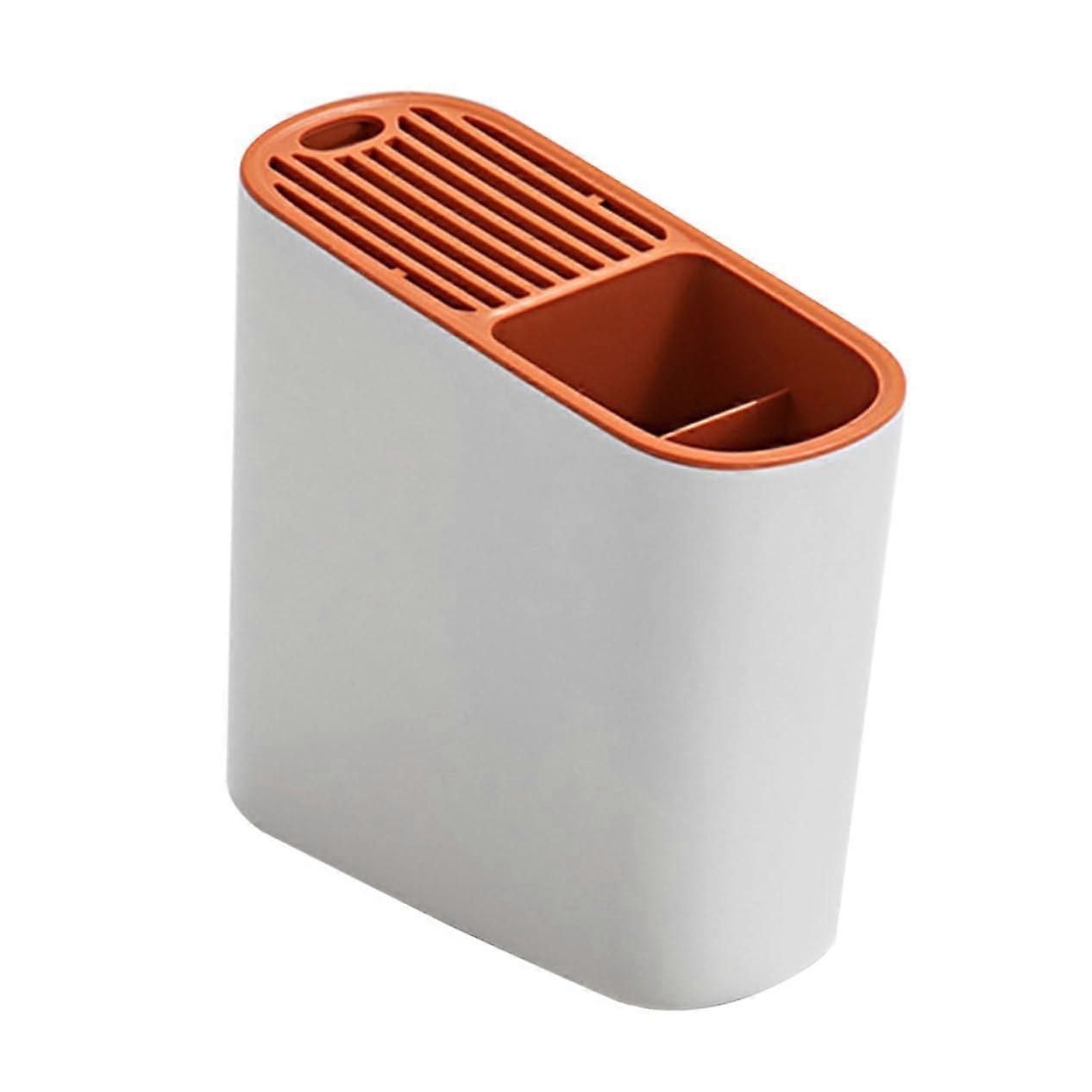 Cutlery Holder with Drainage Function, Compact Plastic Utensil Organizer for Kitchen, Narrow Design