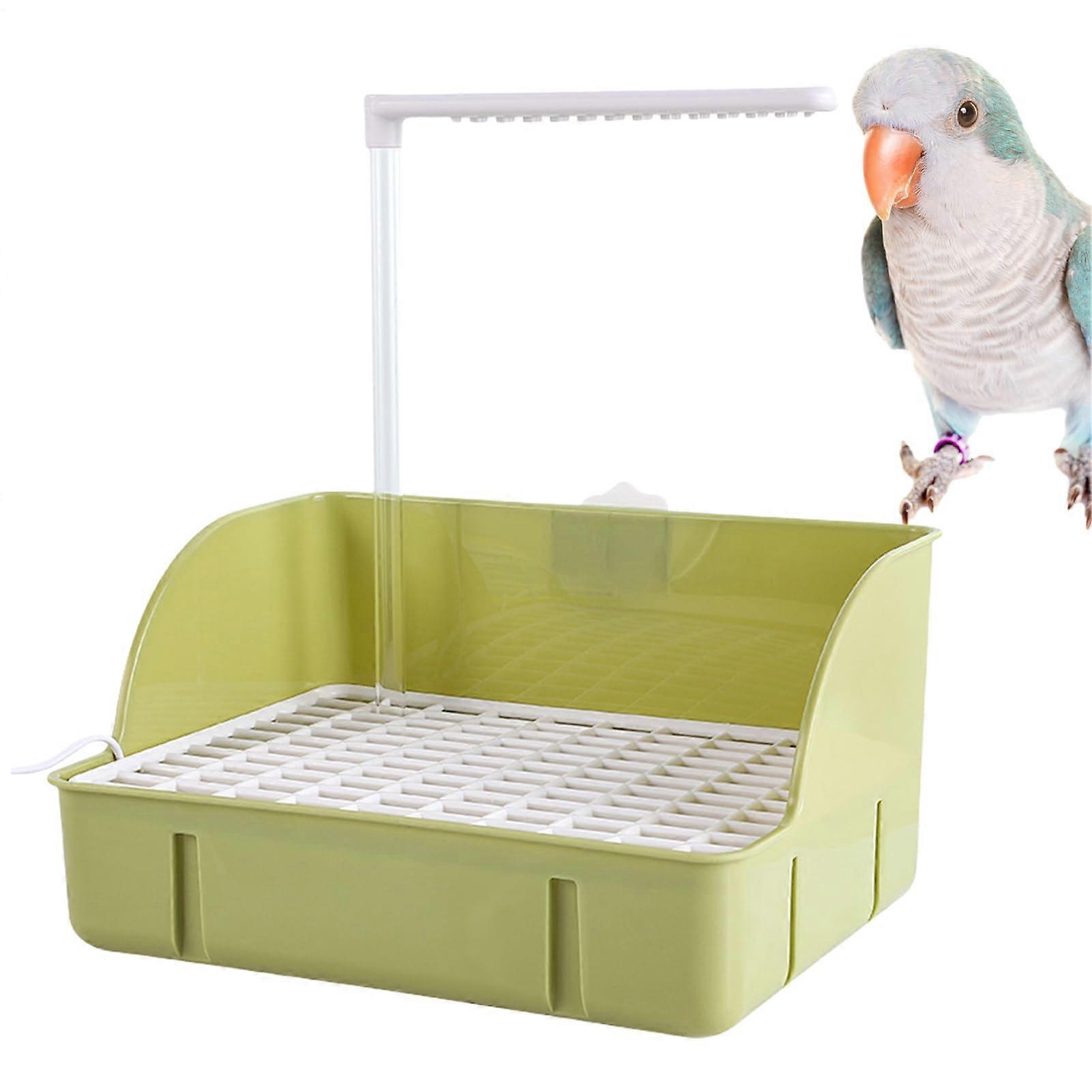Parrot Bird Bath with Automatic Water Circulation, Splashproof Shower for Budgies and Parakeets
