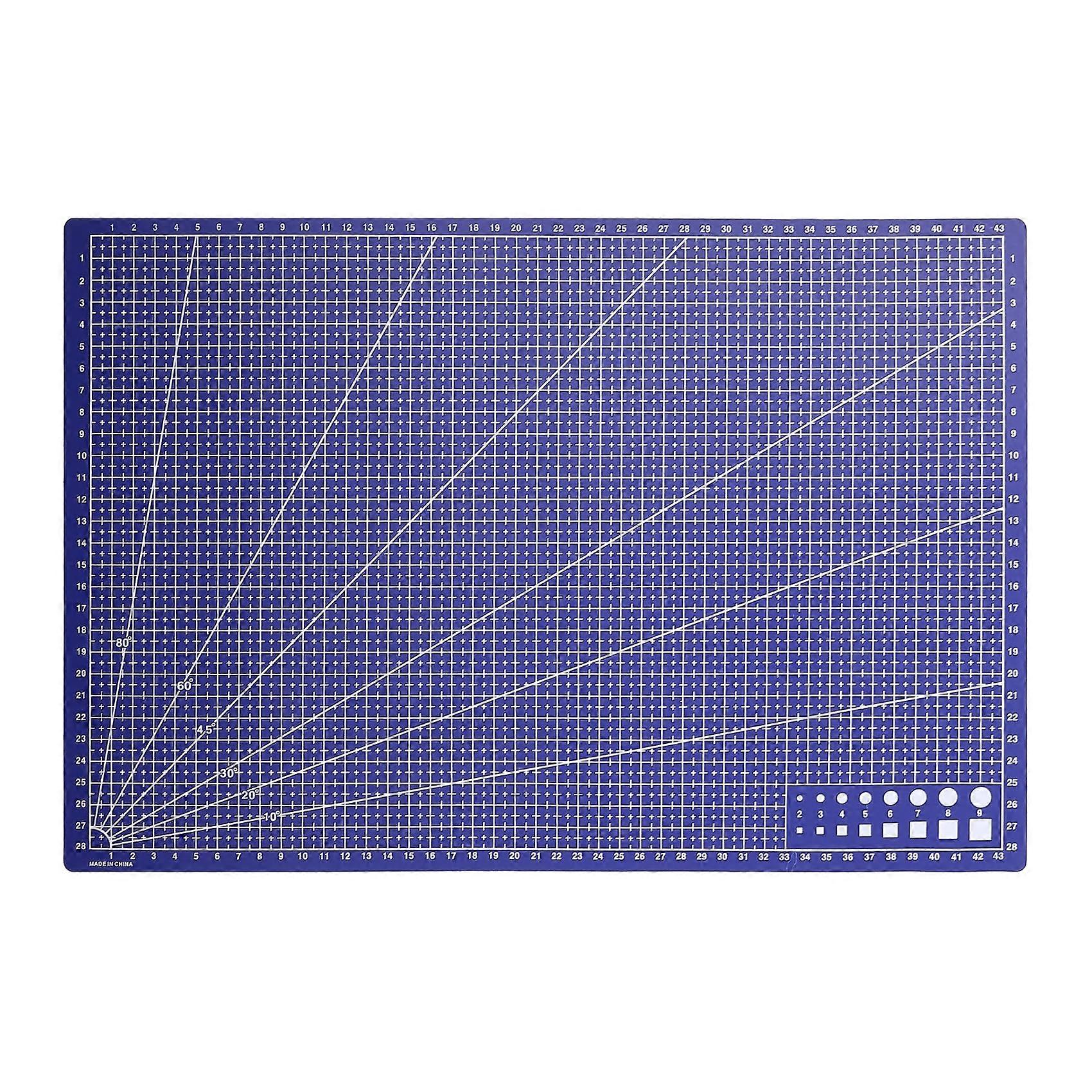 A3 Self Healing Cutting Mat 45x30cm Reversible Surface with Precise Measurement Grid Blue