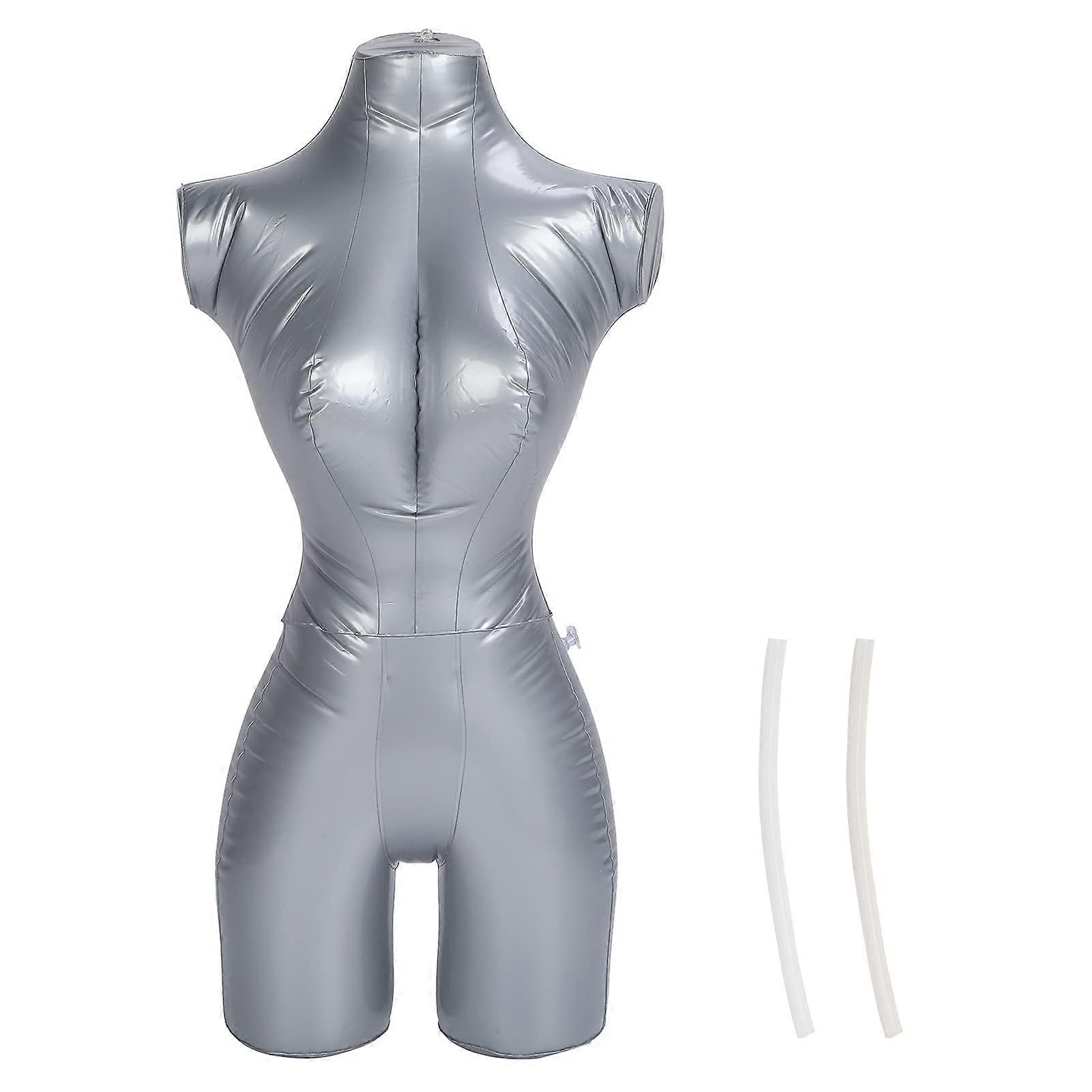 Inflatable Female Display Mannequin Upper Body with Hanging Ring, Foldable PVC Form for Window Display