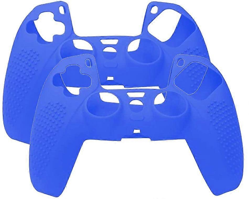 AntiSlip Silicone Protective Case Cover Dustproof Blue 2Pack for PS5 DualSense Controller Gamepad