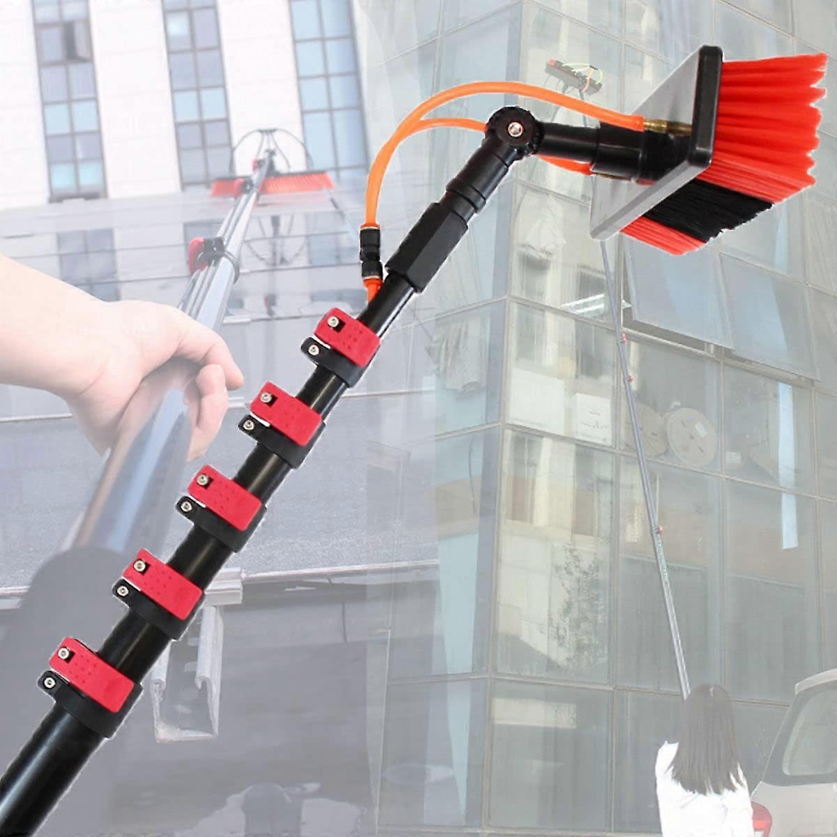 Water Fed Pole Window Cleaning Kit 12FT Telescopic Brush for Windows and Solar Panels