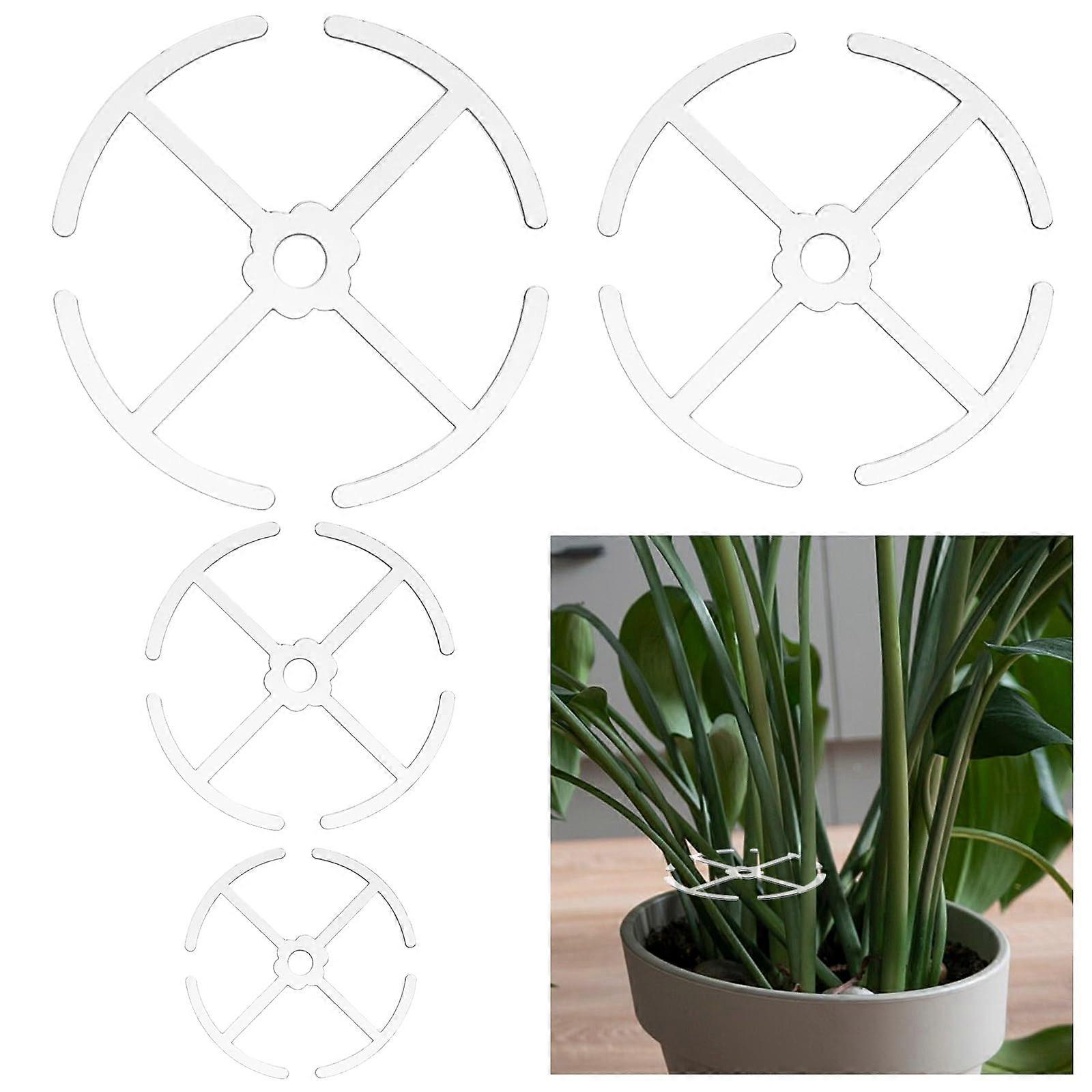 Plant Stem Support Clips 4 Pack, Durable Acrylic Adjustable Holders for Indoor Climbing Plants