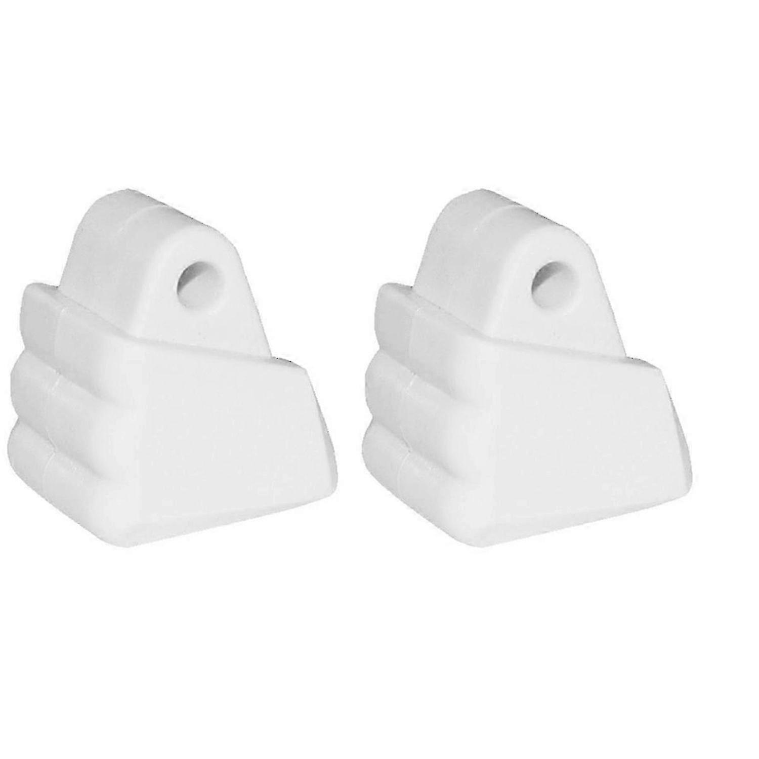 White inline skate brakes, suitable for outdoor ice skates.