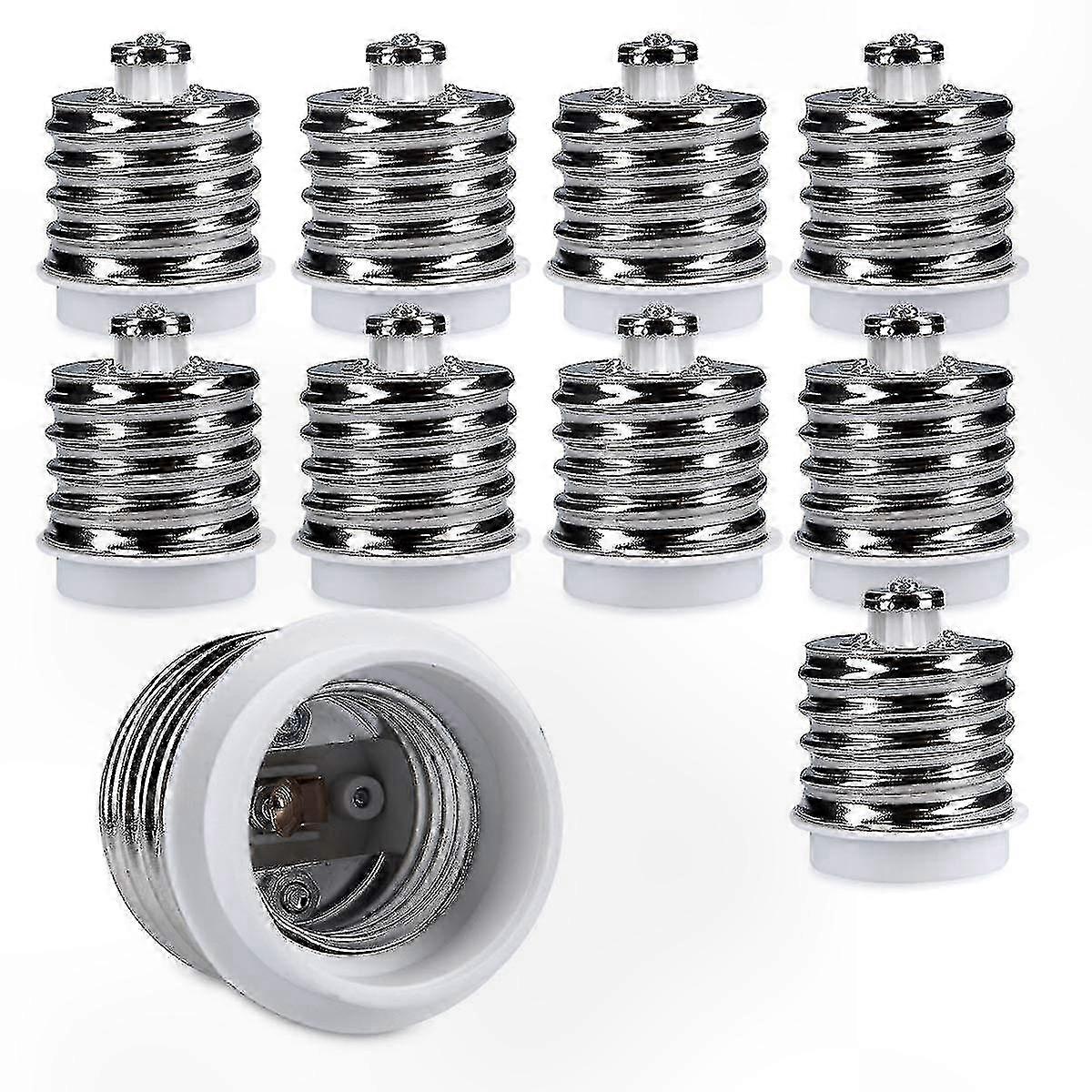10-Pack E40 to E27 Socket Adapter Converter for Halogen and LED Bulbs with E27 Base Lamp Holder