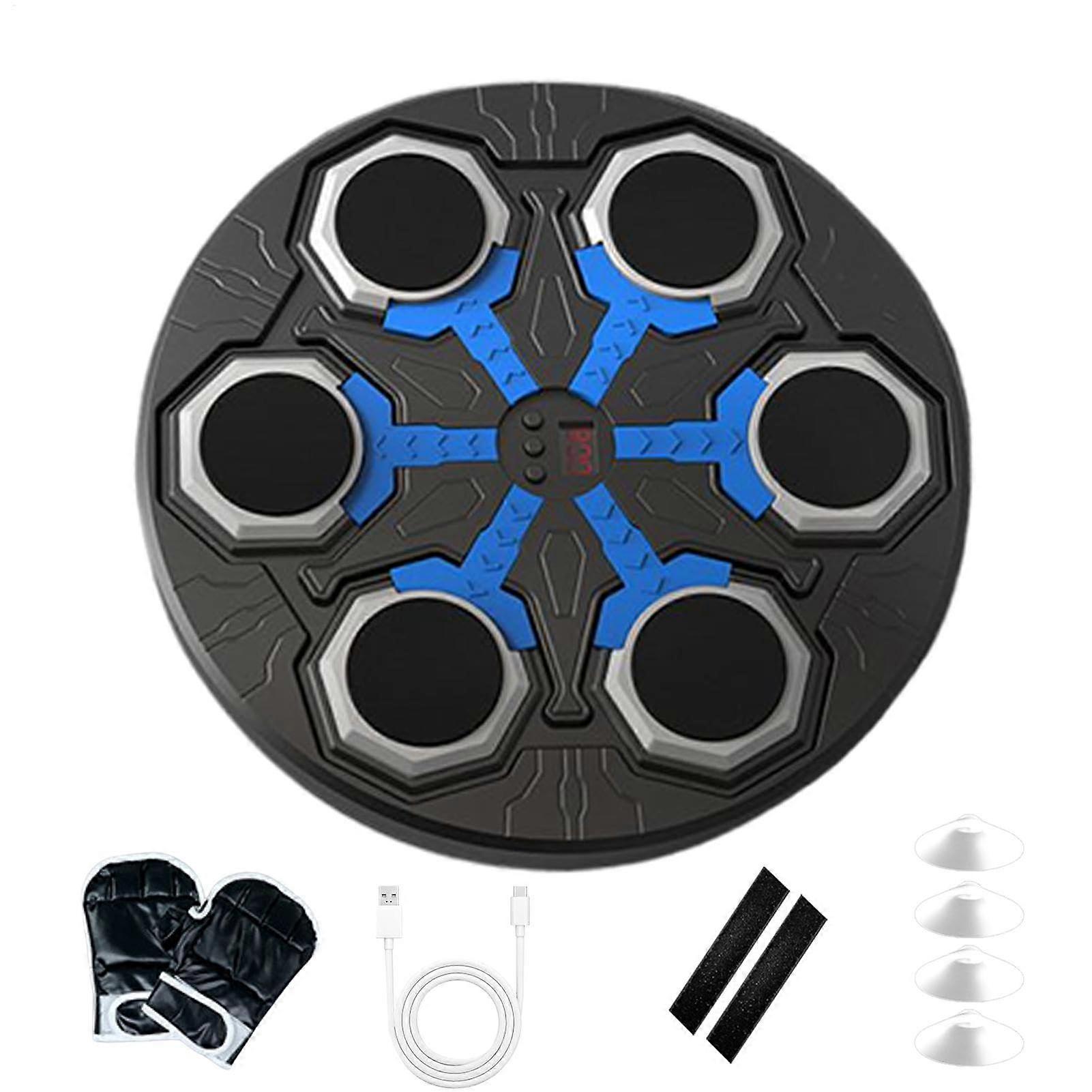 Musical Boxing Machine with Wireless Music Sync, USB Fast Charging, Smart Trainer Black/White