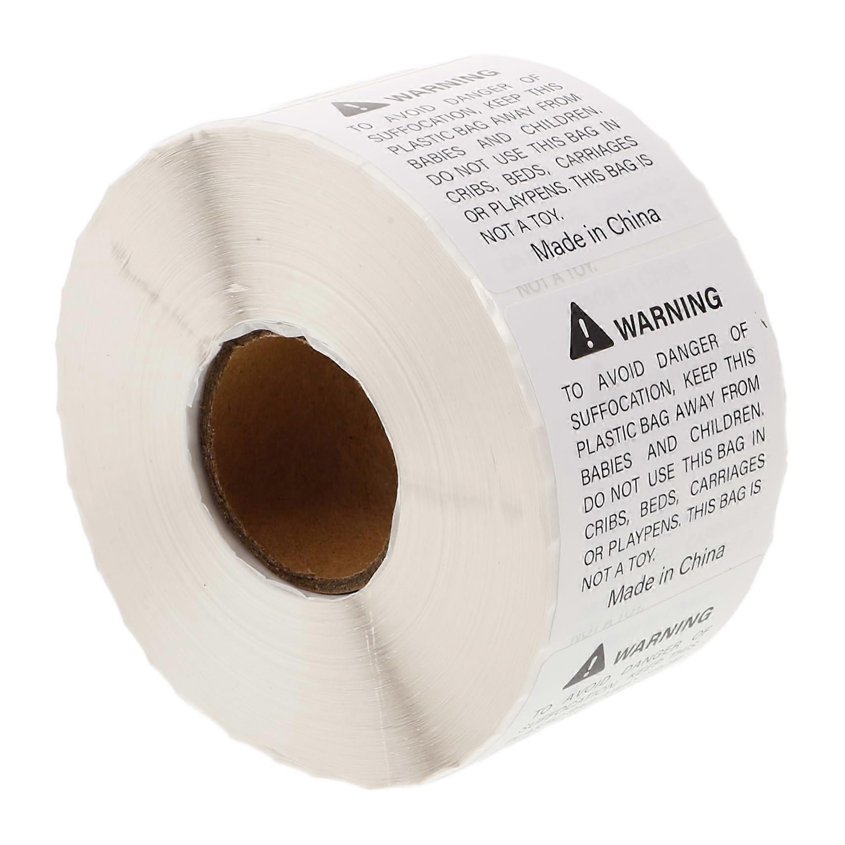SelfAdhesive Suffocation Warning Labels Roll with Clear Hazard Warnings for Safe Packaging