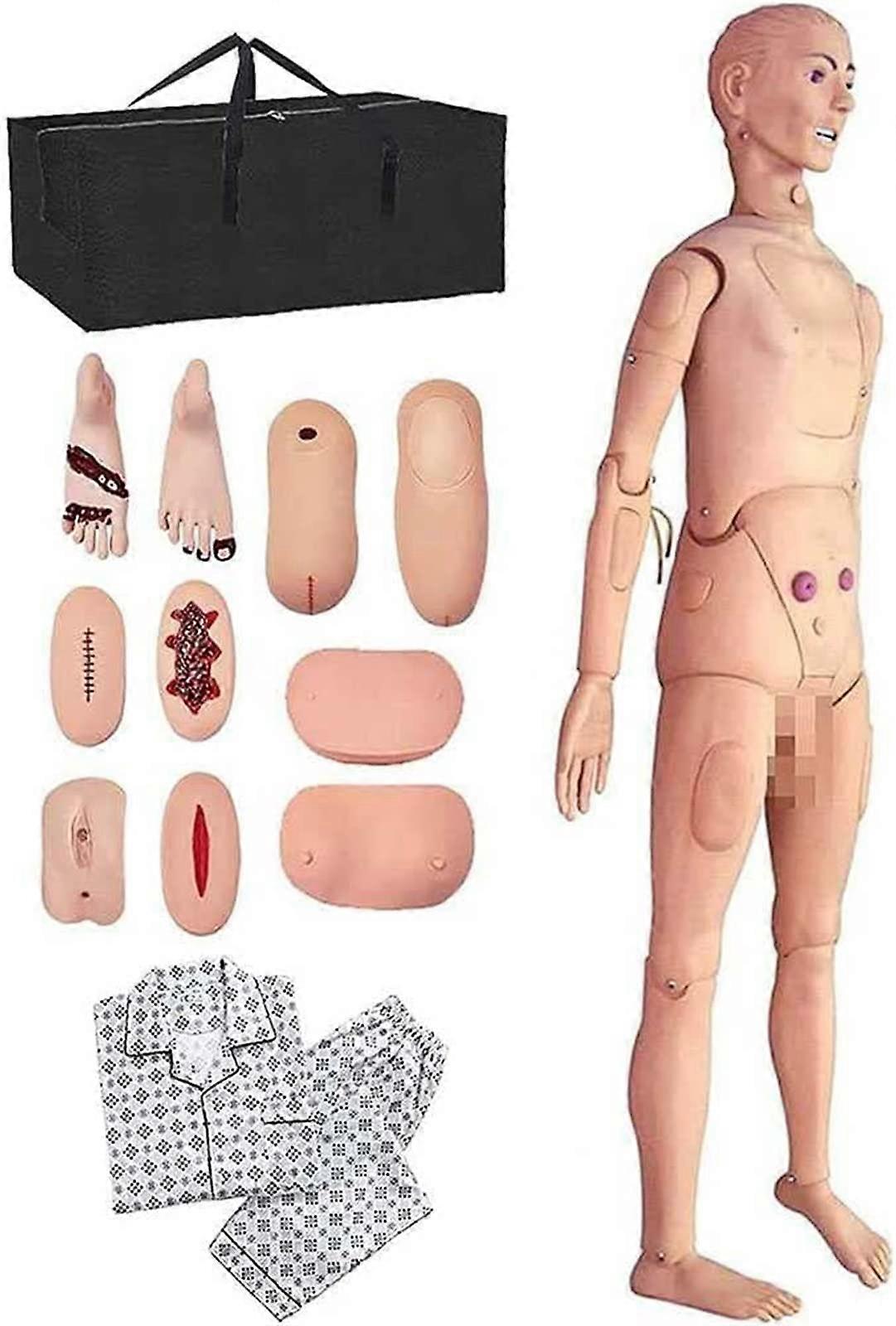 Life Size CPR Training Manikin with Interchangeable Genital Modules and Nursing Skills Simulator