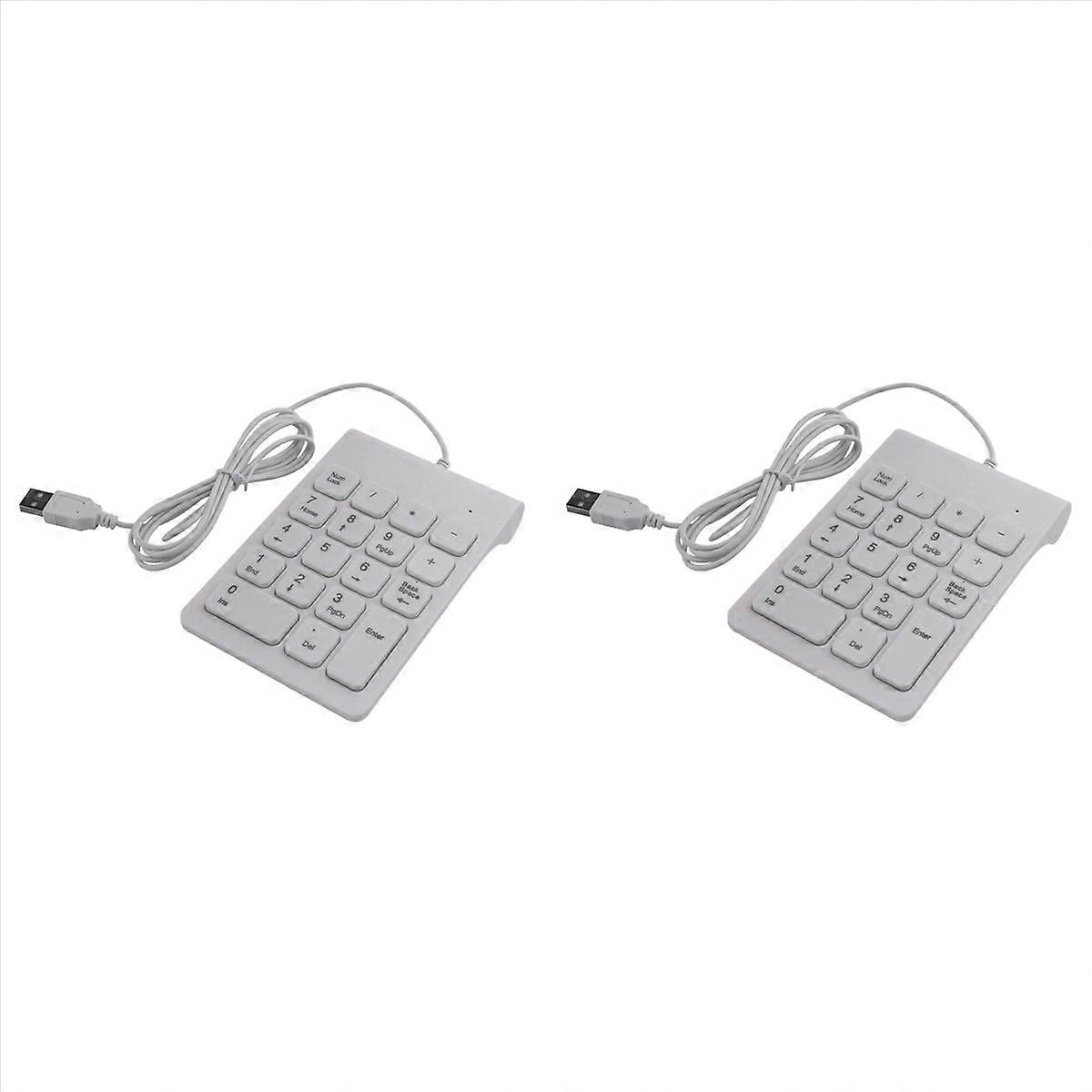 Mini USB Wired Numeric Keypad Numpad 18 Keys Digital Keyboard (White)