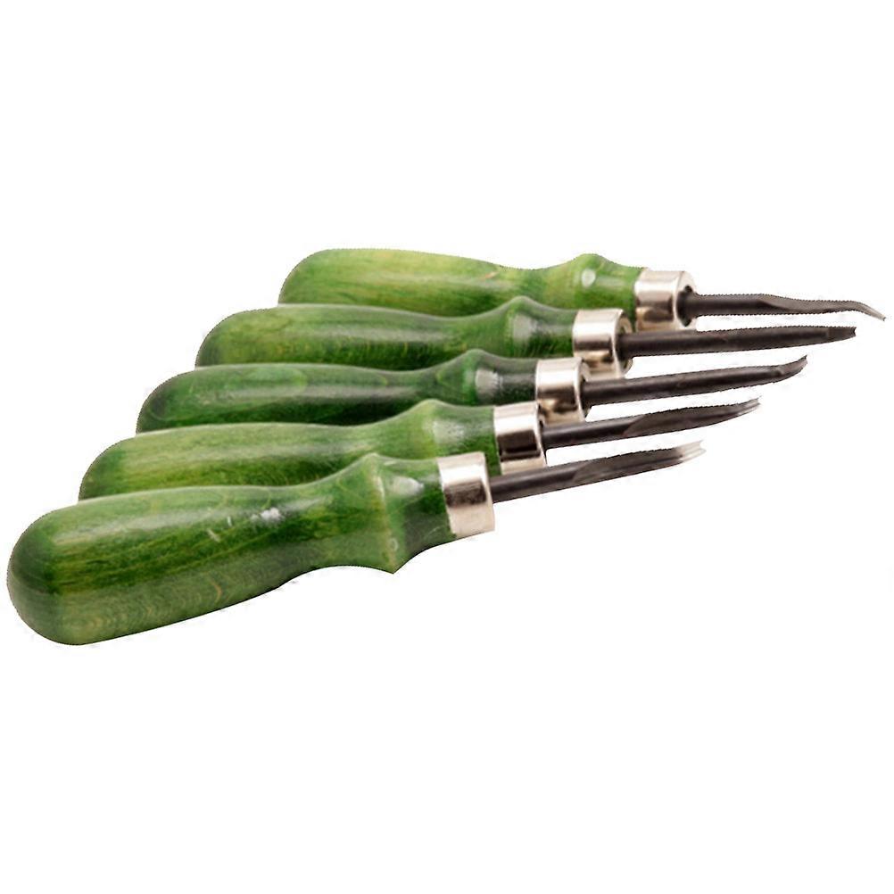 Basic Tool Set Leatherworking Tool Set for Crafting Projects Wood Metal Green with 1 Set