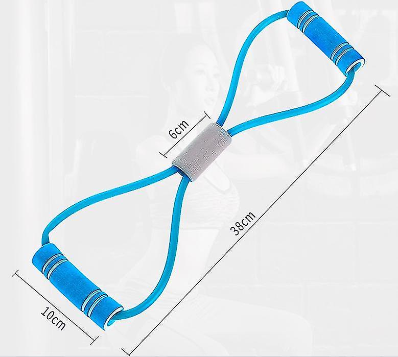 Exercise Bands Resistance Band, 8 Shape Latex Fitness Resistance Band, Yoga Pull Rope Tube Tool Gym With Handle Rally Fitness Bands 1pc (blue)