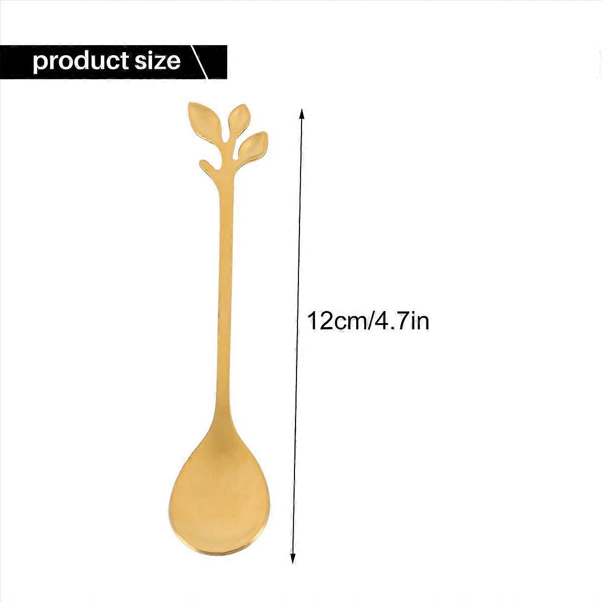 16PCS Dessert Spoon and Fork Set Fruit Fork -Gold