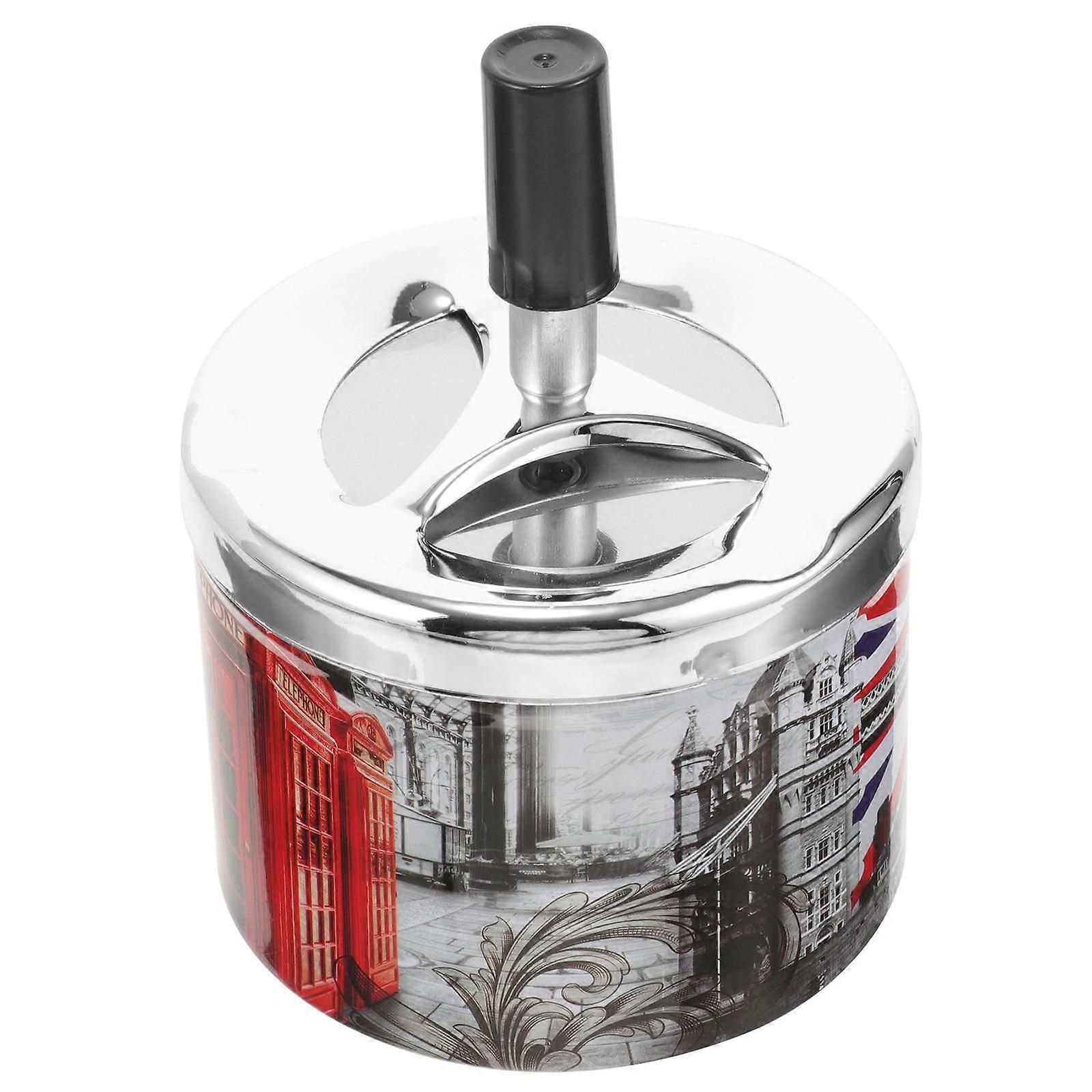 Ashtray Metal Automatically Extinguished Decorative 4Pcs for Home