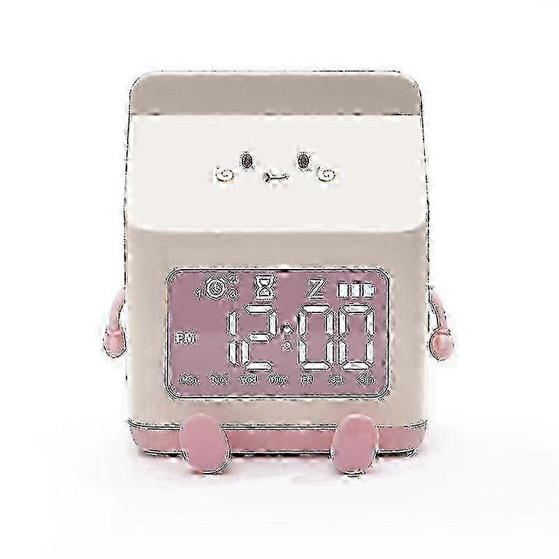 Cartoon Fun Milk Box LED Digital Display Countdown Alarm Clock