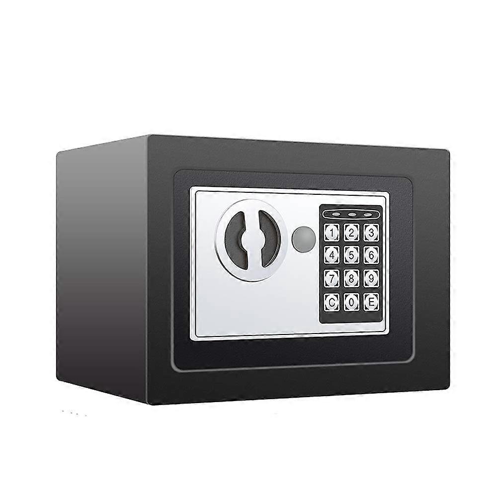 Gold Compact Steel Password Safe Box with Resettable Code Lock for Bedside Valuables Storage