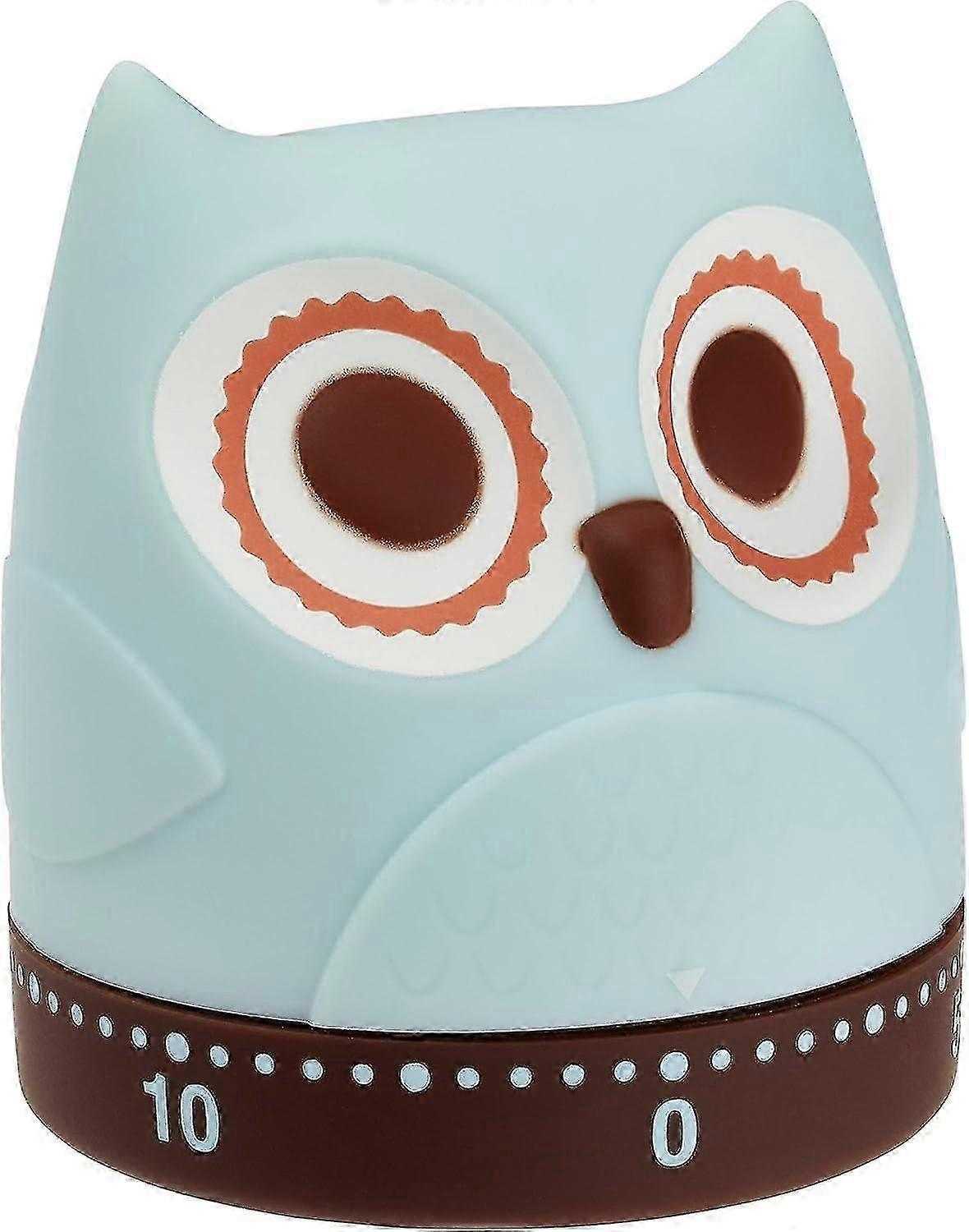 Owl kitchen timer, mechanical, fun, retro, rubberized plastic,zxl