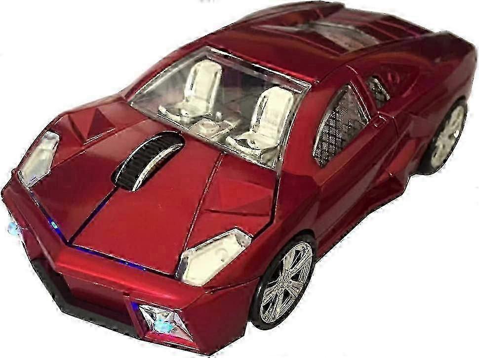 Wireless Mouse Sports Car Mouse Computer Optical Mice compatible with Computer PC Laptop MAC (Red)