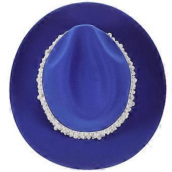 Sombrero de fieltro de lana para mujer con decoración de perlas desmontables, ideal para fiestas y ocasiones informales, estilo cónico y moderno, 1 unidad.