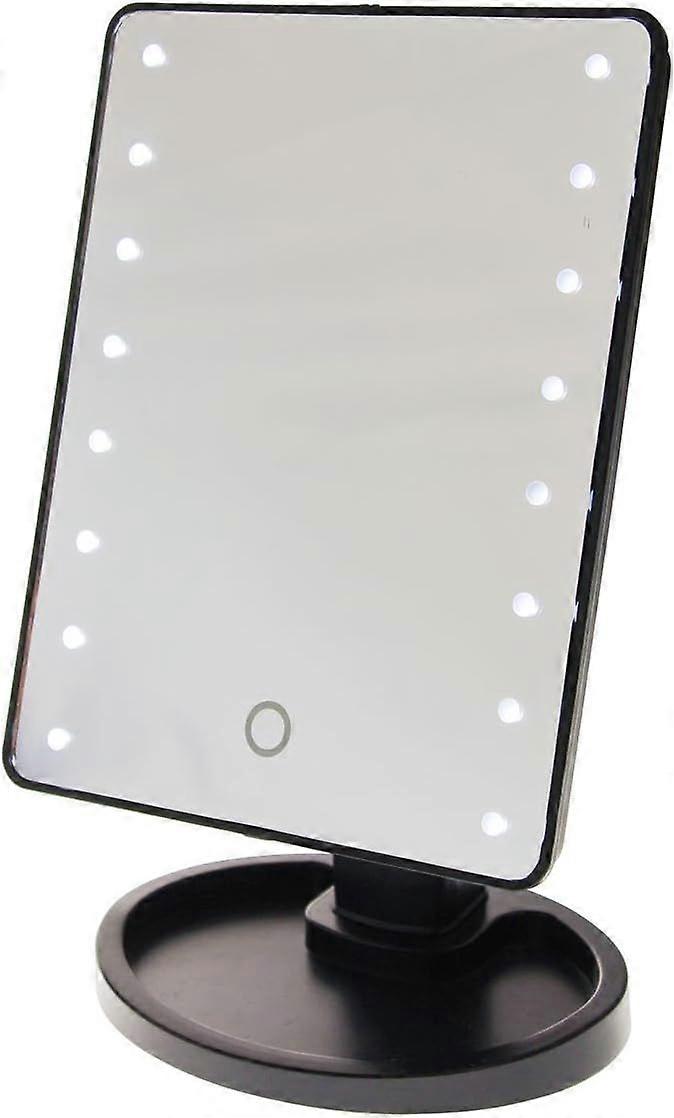 Touchscreen Makeup Mirror with LED Lights - Black, 27*17*15.8cm