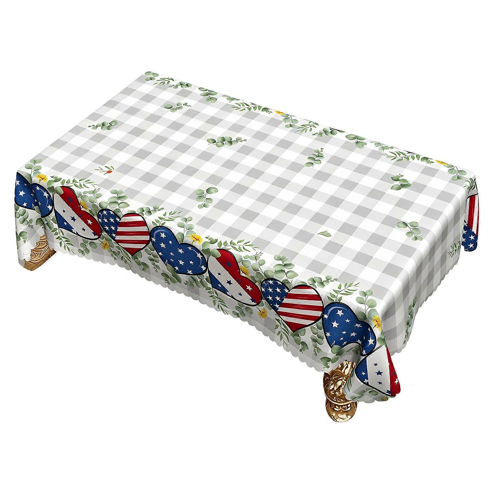 Patriotics Star Print Tablecloth For Decoration Craft Of Soft Flannel Fabric Multicolor