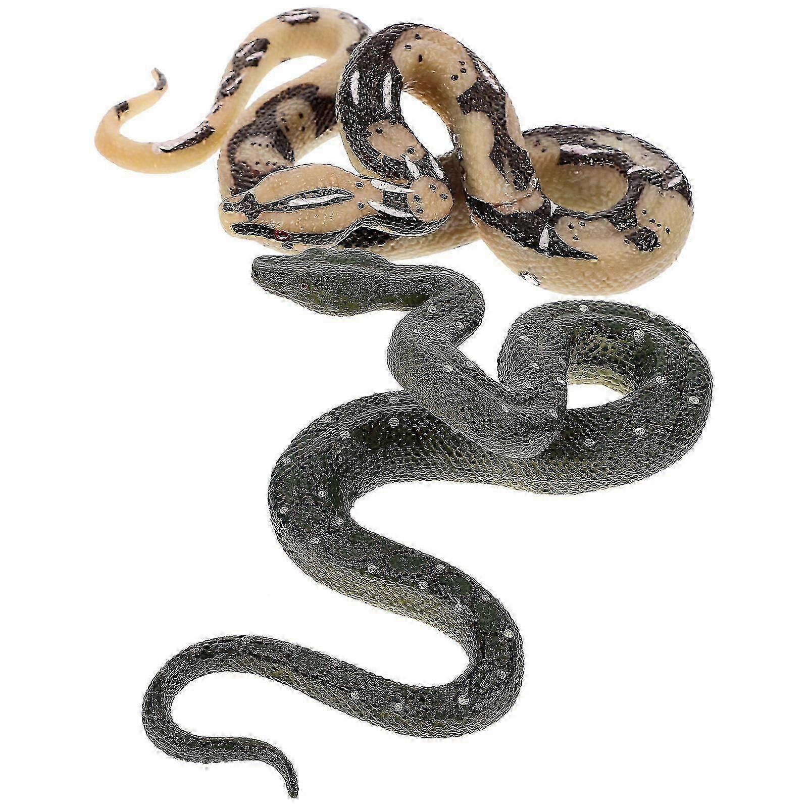Simulation Snake Figures for Decoration 2Pcs Plastic Snake Toy Prank Props