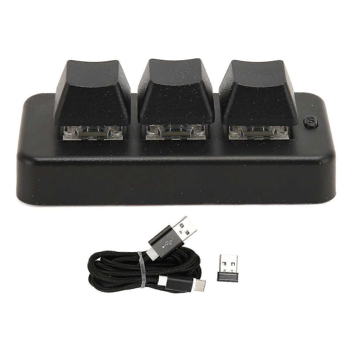 3 Key Mini Keypad 3 Mode Usb Wireless 2.4g Bluetooth Hid Programming Blue Switch Mini Macro Mechanical Keyboard