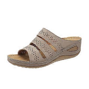 Einfache Keilsandalen mit hohlem Riemen, strapazierfähig, rutschfest, für Damen, ideal für den Alltag – nbh