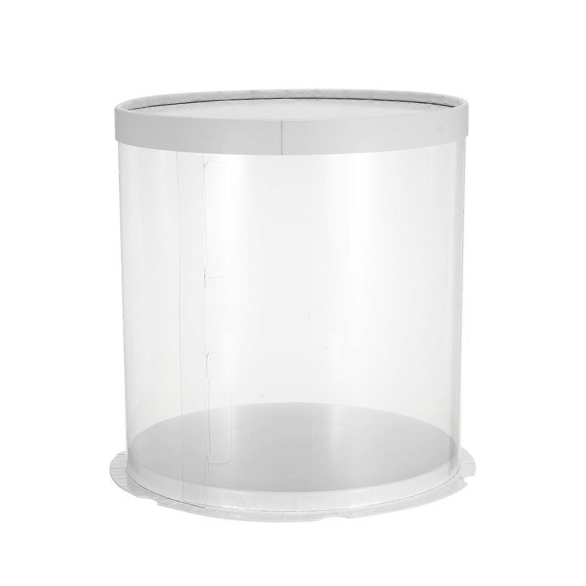 Transparent Cake Box Plastic for Cake Storage White Double Layer 6Inch