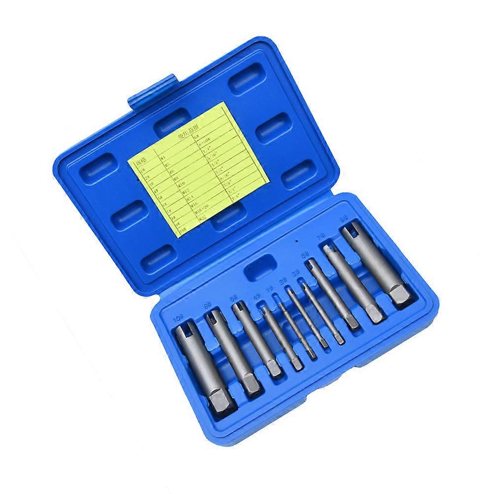 10 Pcs Durable Screw Extractor Set Broken Tap Extractors with Box (Silver)