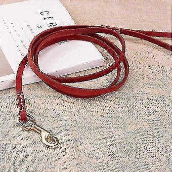 130cm 180cm Genuine Leather Small & Medium Dog Leash Handmade Durable Portable Light Soft Real Leather Leash for Small Dogs Cats