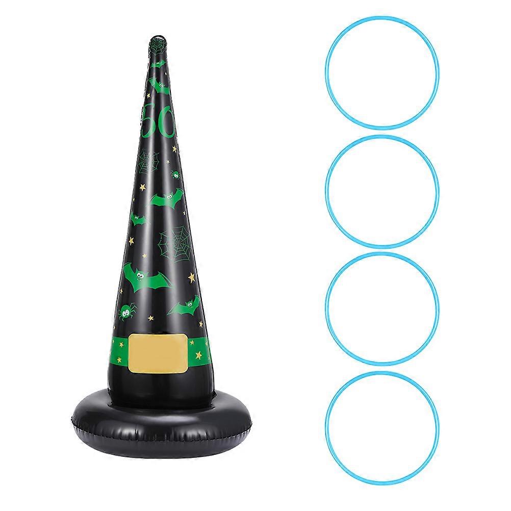 Witch Hat Inflatable Ring Toss Set for Plaything 1Set Durable PVC Material