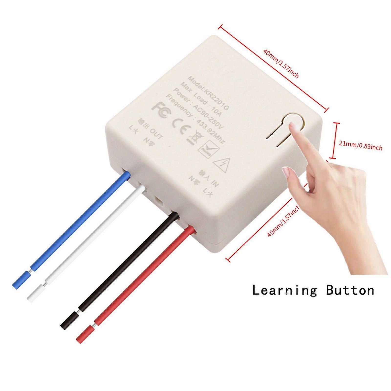 1/2/3 Gang Wireless RF 433MHz Wall Switch Module for LED Push Button Switch