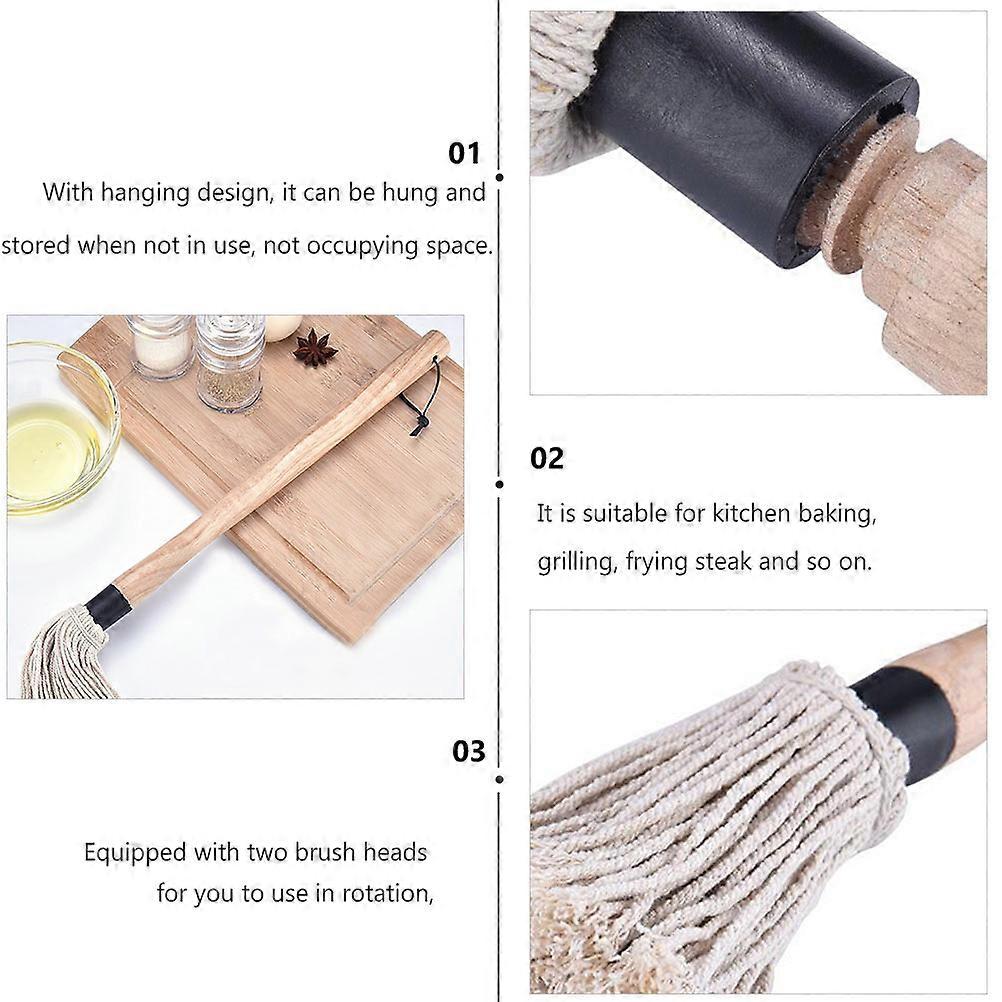 1 Set Practical Barbecue Brush Replaceable Baking Brush Kitchen Grill Oil Brush