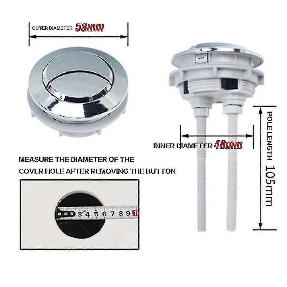 Universal Replacement Duals Flush Push Buttons For Toilet Cistern