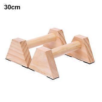 Kaesi 1 Pair Wood Push-up Bar Bold Handle Portable Quadrangle Design Parallettes Bar for Body Building
