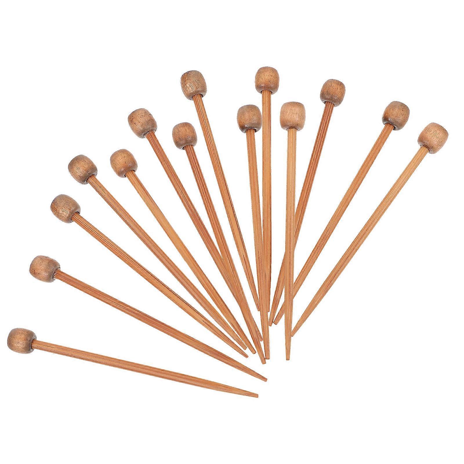 20PCS Einspitz Strickstock Brosche Strickmaterial Holz Strickstäbe