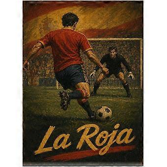 Retro Spain Football Poster Jigsaw Puzzle - Football Wall Art Decor for Fans and Supporters SQZ134