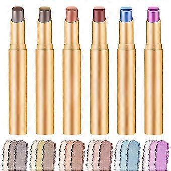 3 barras de sombras de ojos de colores, sombras cremosas de larga duración e impermeables, con vitamina E para maquillaje de día y de noche, set de 6 piezas