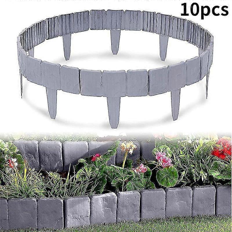 10-Piece Plastic Garden Border Panels